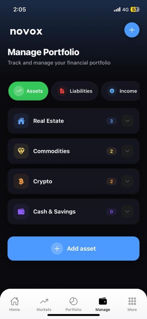 NOVOX real estate portfolio tracker